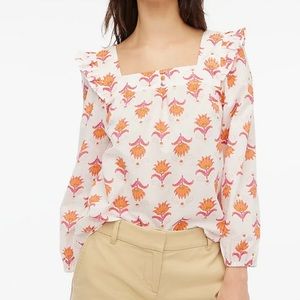 J.Crew square neck ruffle top